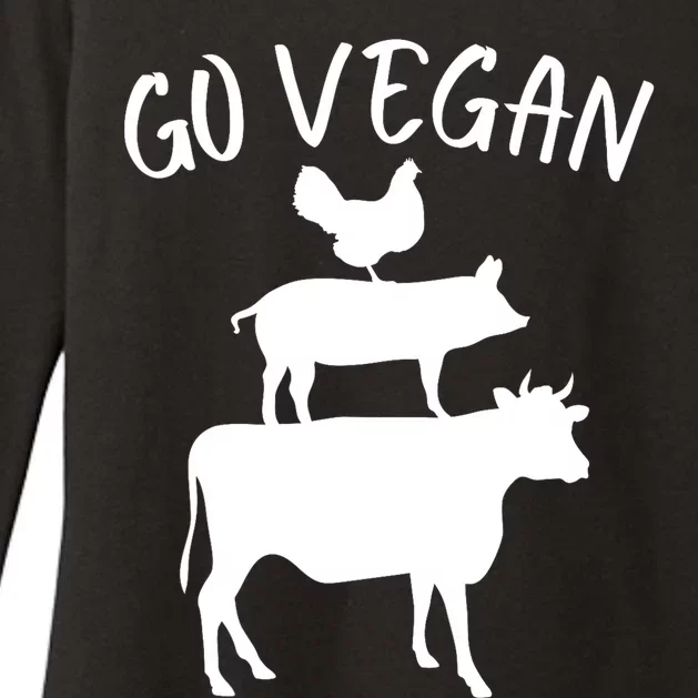 Go Vegan Vegetarian Veganism Diet Men Women Funny Vegan Womens CVC Long Sleeve Shirt