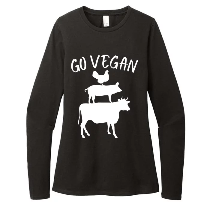 Go Vegan Vegetarian Veganism Diet Men Women Funny Vegan Womens CVC Long Sleeve Shirt