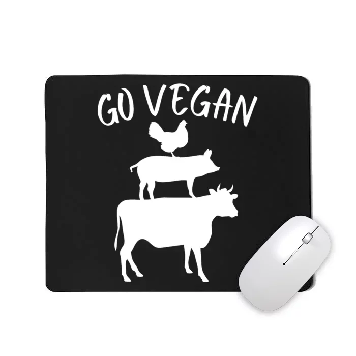 Go Vegan Vegetarian Veganism Diet Men Women Funny Vegan Mousepad