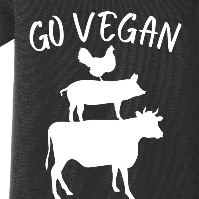 Go Vegan Vegetarian Veganism Diet Men Women Funny Vegan Baby Bodysuit