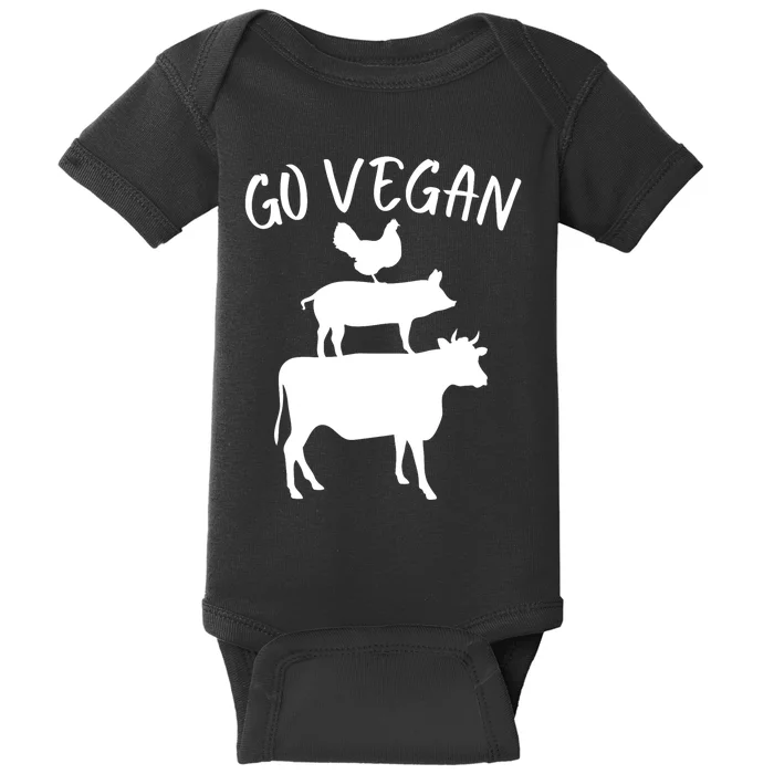 Go Vegan Vegetarian Veganism Diet Men Women Funny Vegan Baby Bodysuit