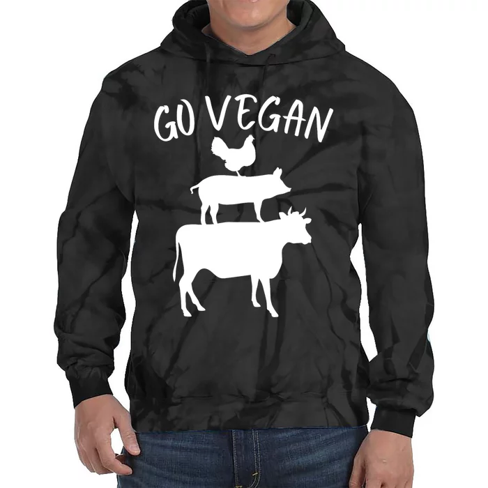 Go Vegan Vegetarian Veganism Diet Men Women Funny Vegan Tie Dye Hoodie