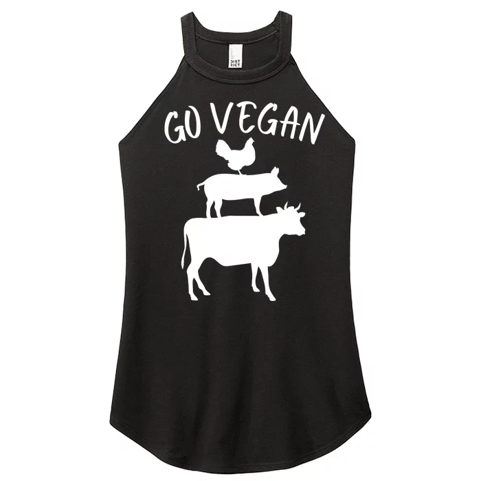 Go Vegan Vegetarian Veganism Diet Men Women Funny Vegan Women’s Perfect Tri Rocker Tank