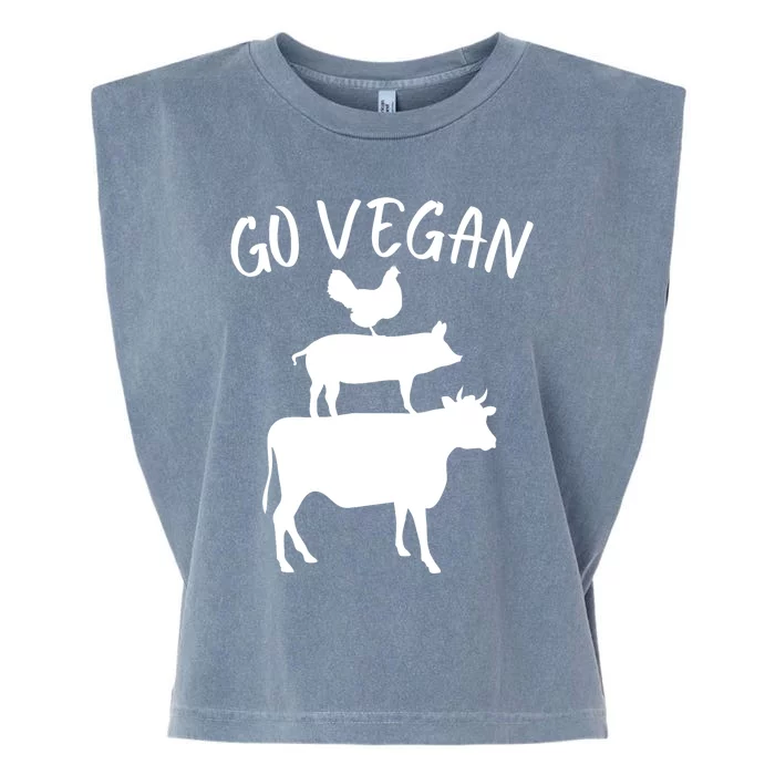 Go Vegan Vegetarian Veganism Diet Men Women Funny Vegan Garment-Dyed Women's Muscle Tee