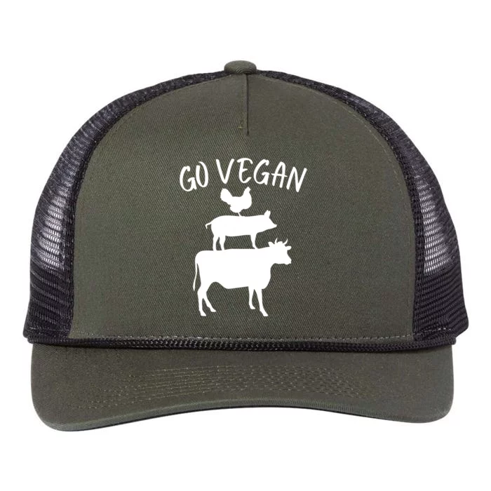 Go Vegan Vegetarian Veganism Diet Men Women Funny Vegan Retro Rope Trucker Hat Cap