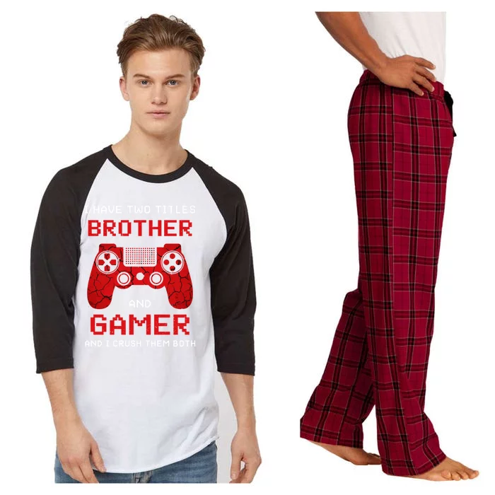 Gamer Vintage Video Games Brother Son Gift Raglan Sleeve Pajama Set