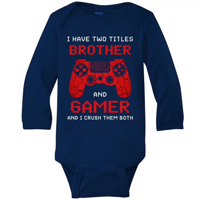 Gamer Vintage Video Games Brother Son Gift Baby Long Sleeve Bodysuit