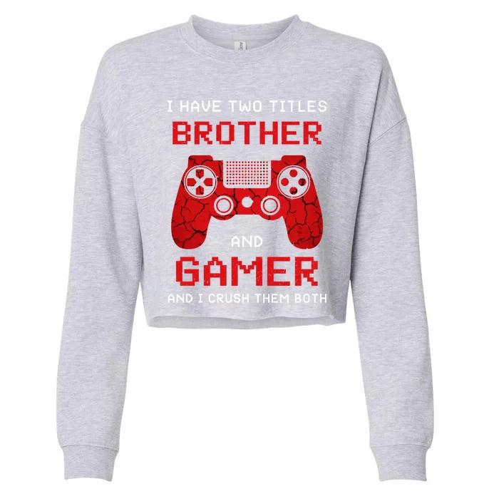 Gamer Vintage Video Games Brother Son Gift Cropped Pullover Crew