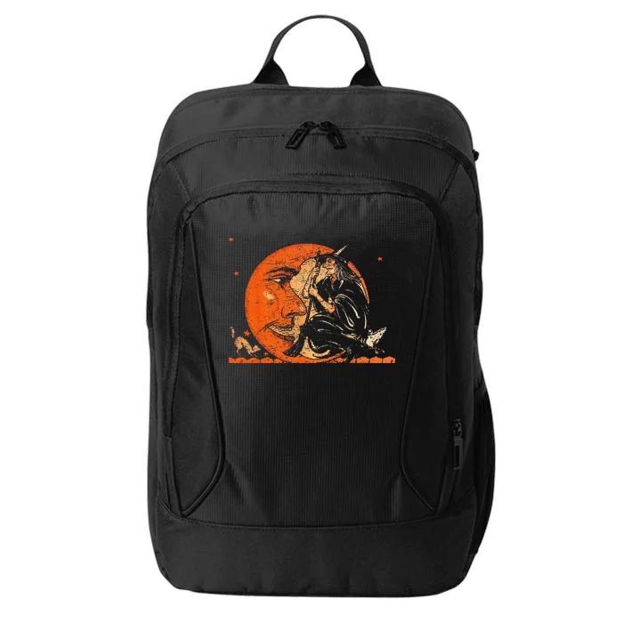 Great Vintage Witch And Moon Halloween Design City Backpack