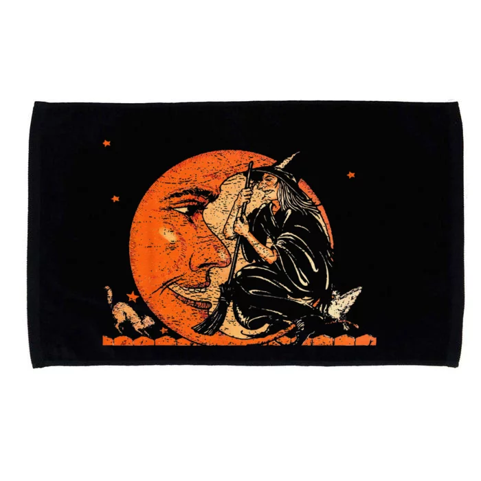 Great Vintage Witch And Moon Halloween Design Microfiber Hand Towel