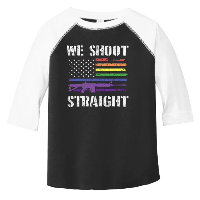 Gay Veteran We Shoot Straight LGBT Veterans Day Toddler Fine Jersey T-Shirt