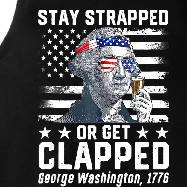 George Washington 1776 Stay Strapped Or Get Clapped Ladies Tri-Blend Wicking Tank