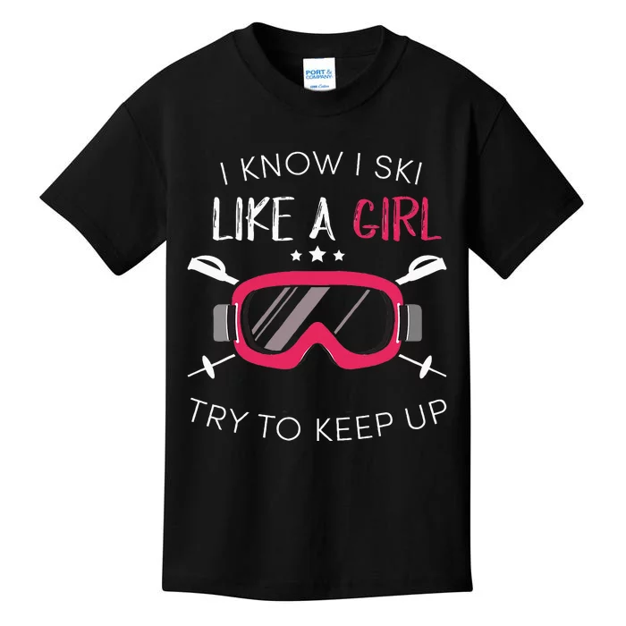 Girl Winter 2018 Skiing Kids T-Shirt