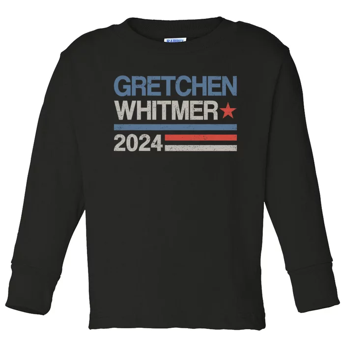 Gretchen Whitmer 2024 For President Election Campaign Funny Toddler Long Sleeve Shirt