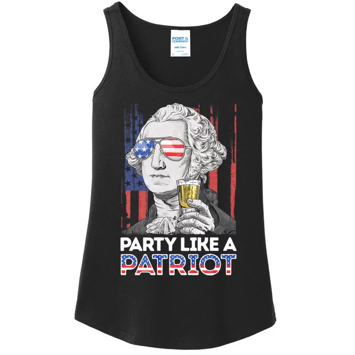 George Washington 4th Of July Party Like A Patriot Ladies Essential Tank