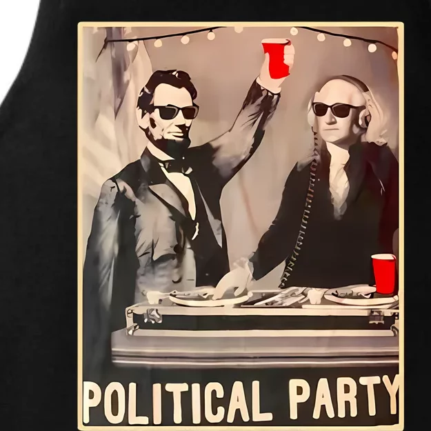 George Washington And Abraham Lincoln Political Party Ladies Tri-Blend Wicking Tank