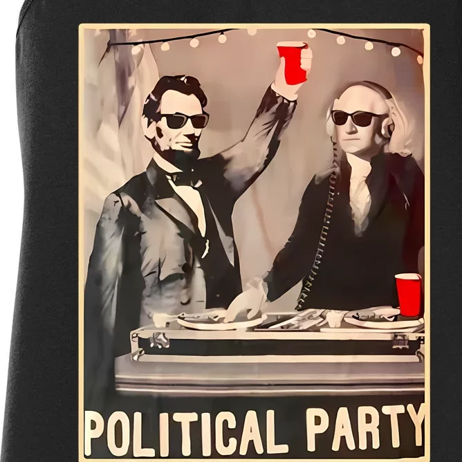 George Washington And Abraham Lincoln Political Party Women's Racerback Tank