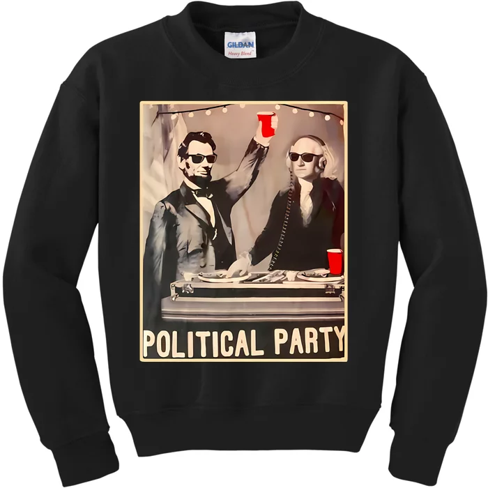 George Washington And Abraham Lincoln Political Party Kids Sweatshirt