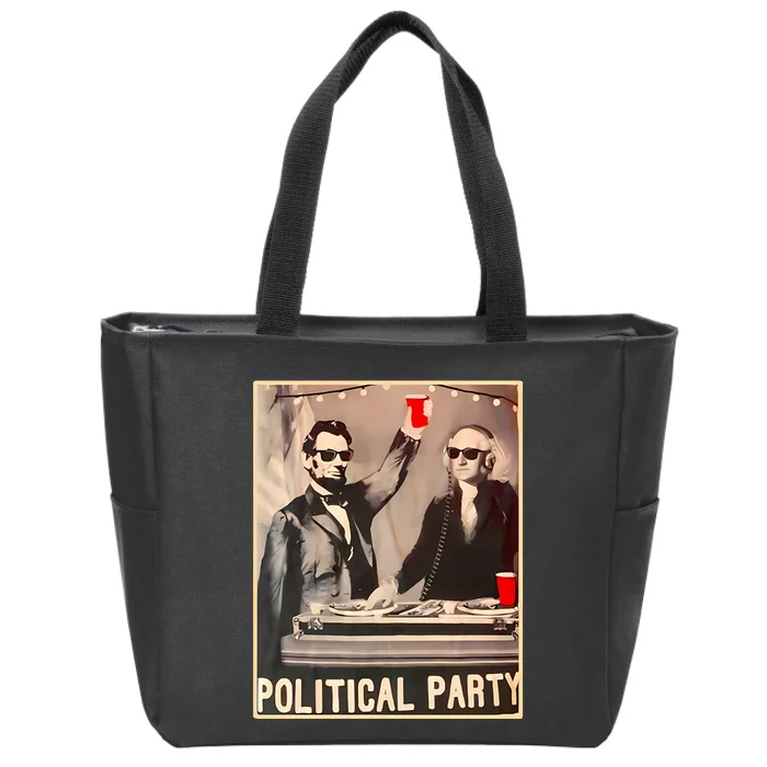 George Washington And Abraham Lincoln Political Party Zip Tote Bag