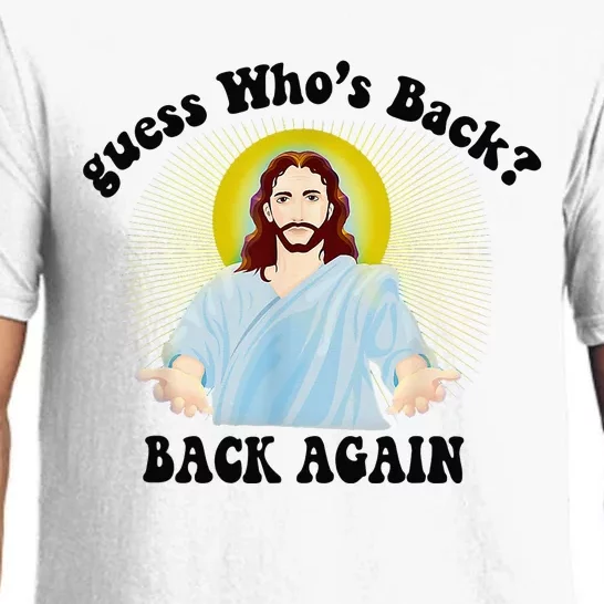 Guess Who's Back Happy Easter! Jesus Christian Matching Pajama Set