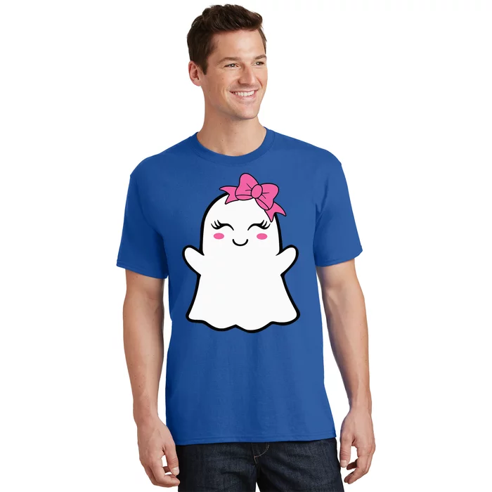 Ghost With Bow Boo Girl Halloween T-Shirt