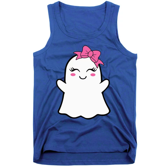 Ghost With Bow Boo Girl Halloween Tank Top