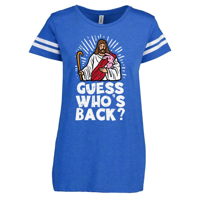 Guess Whos Back Jesus Easter Funny Religious Enza Ladies Jersey Football T-Shirt