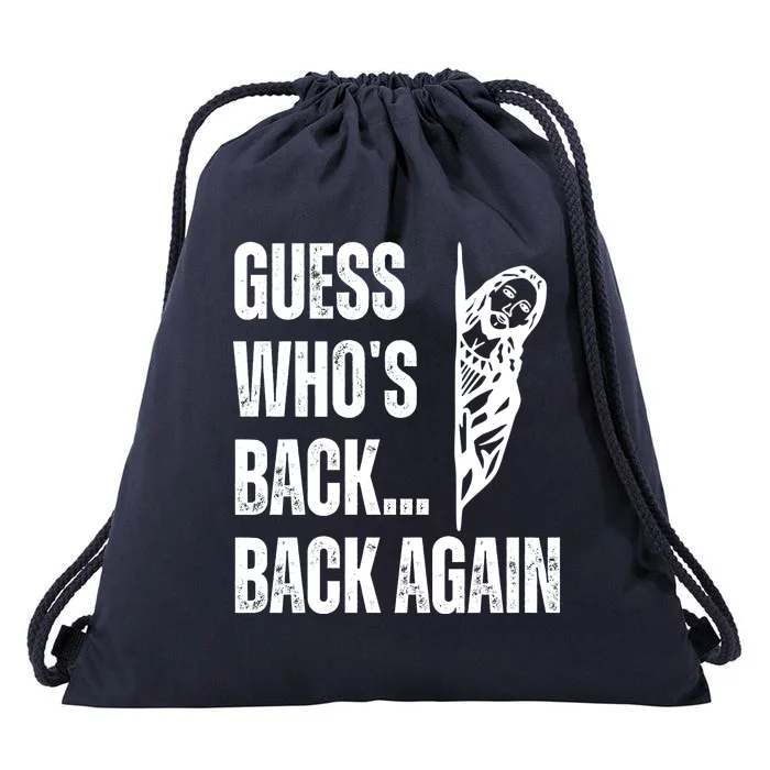 Guess Whos Back Again Jesus Easter Drawstring Bag