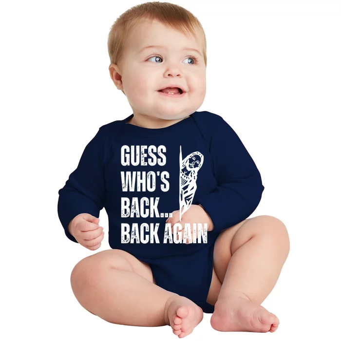 Guess Whos Back Again Jesus Easter Baby Long Sleeve Bodysuit