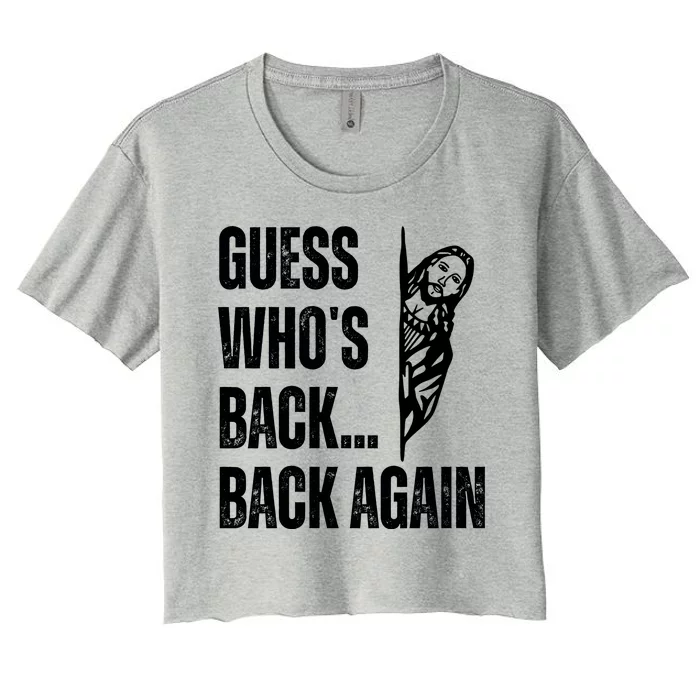 Guess Whos Back Again Jesus Easter Women's Crop Top Tee