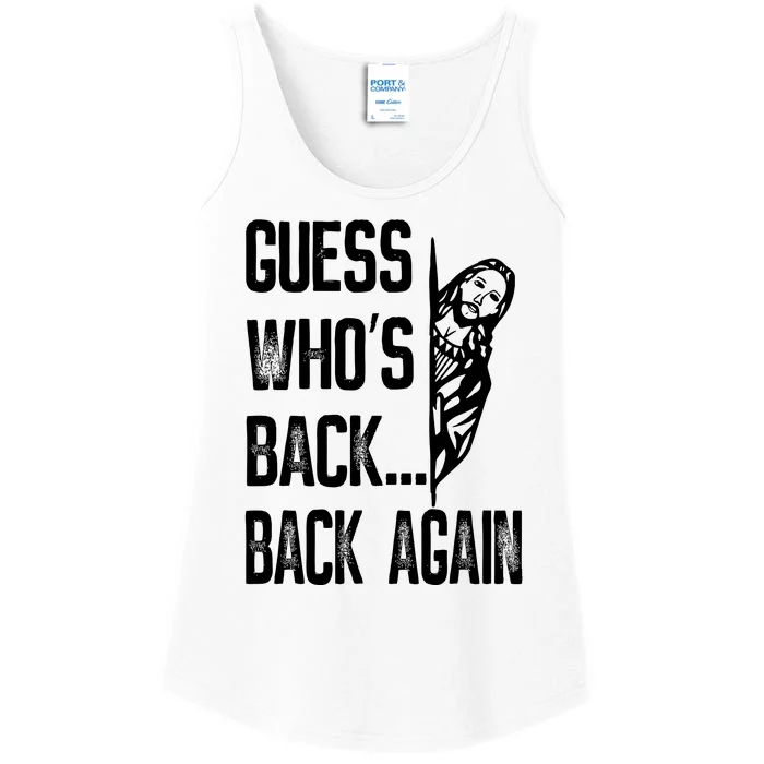 Guess WhoS Back Back Again Jesus Good Friday Easter Funny Ladies Essential Tank