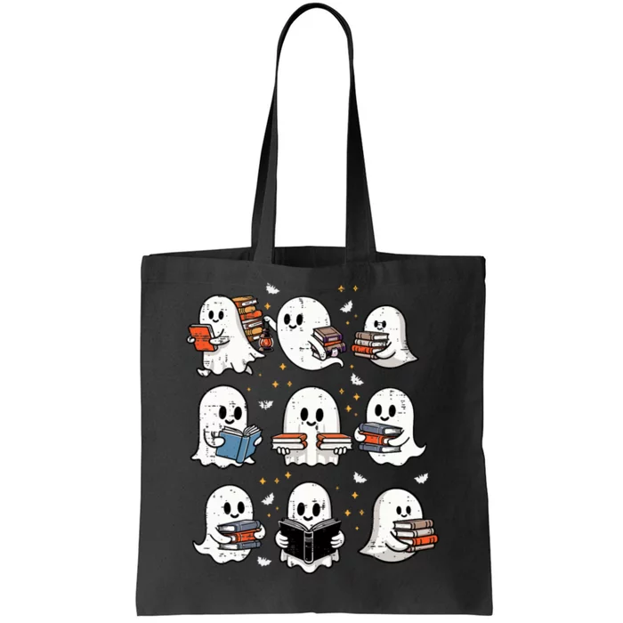 Ghosts With Books Library Halloweenteacher Tote Bag