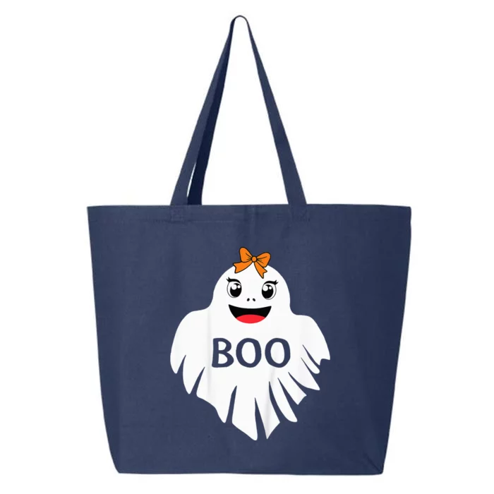 Ghost with Bow Boo Girl Halloween Costume Funny 25L Jumbo Tote