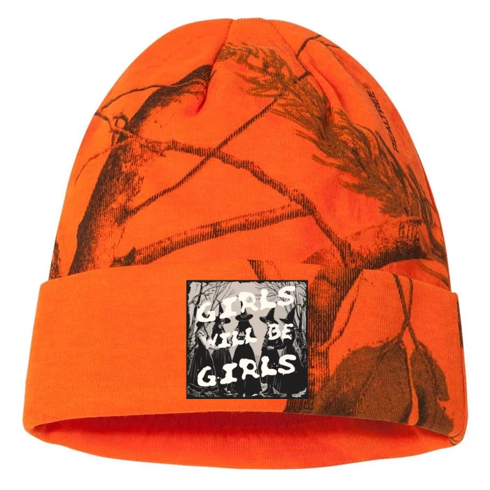 Girl Will Be Girl Witch Witchy Funny Halloween Vibes Women Kati - 12in Camo Beanie