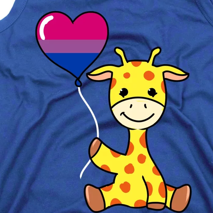 Giraffe With Bisexual Pride Balloon Gift Tank Top