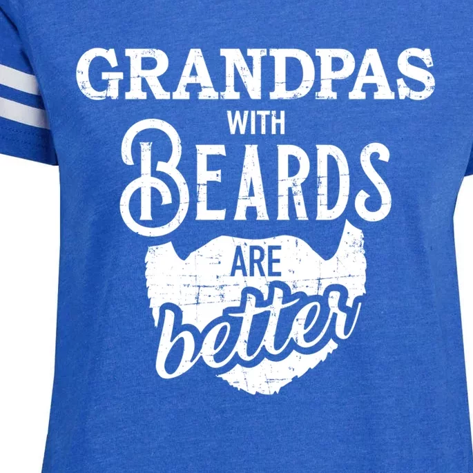 Grandpas With Beards Are Better Great Gift Enza Ladies Jersey Football T-Shirt