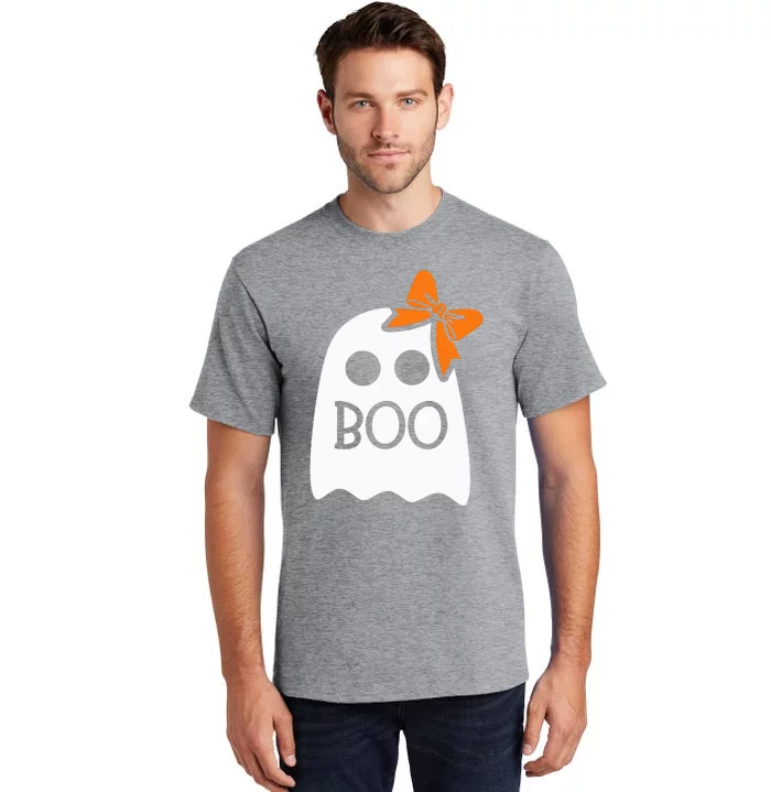 ghost with bow boo halloween costume Tall T-Shirt