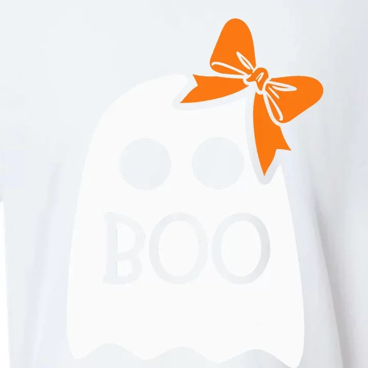 ghost with bow boo halloween costume Sueded Cloud Jersey T-Shirt