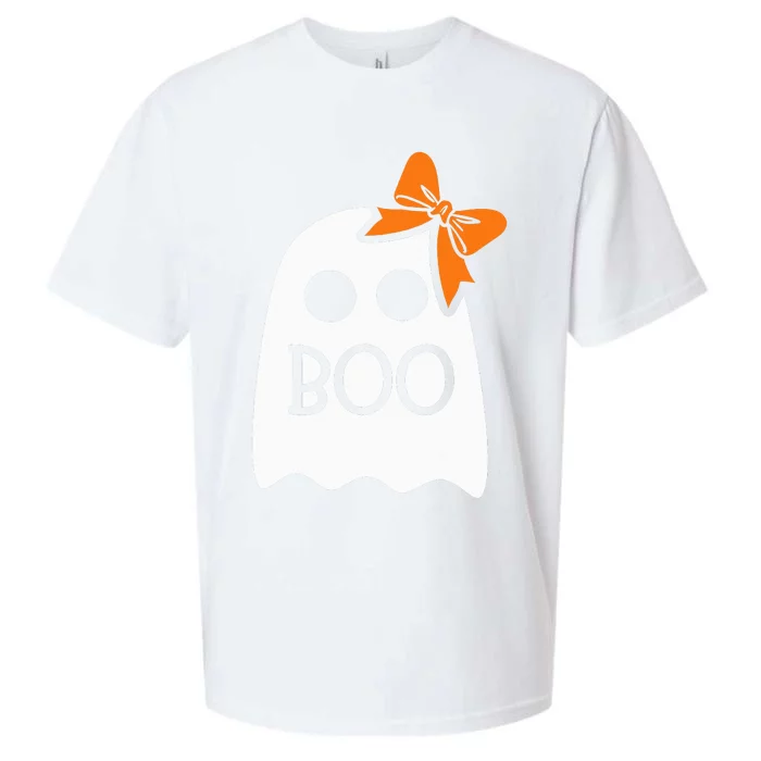 ghost with bow boo halloween costume Sueded Cloud Jersey T-Shirt