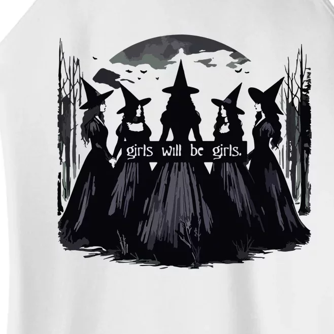 Girl Will Be Girl Witch Halloween Funny Witchy Vibes Women Women’s Perfect Tri Rocker Tank