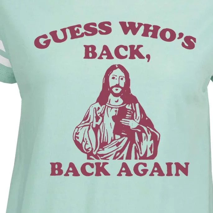 Guess WhoS Back Back Again Happy Easter! Jesus Christ Enza Ladies Jersey Football T-Shirt