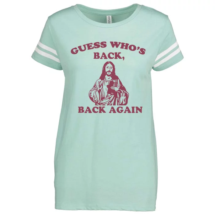 Guess WhoS Back Back Again Happy Easter! Jesus Christ Enza Ladies Jersey Football T-Shirt