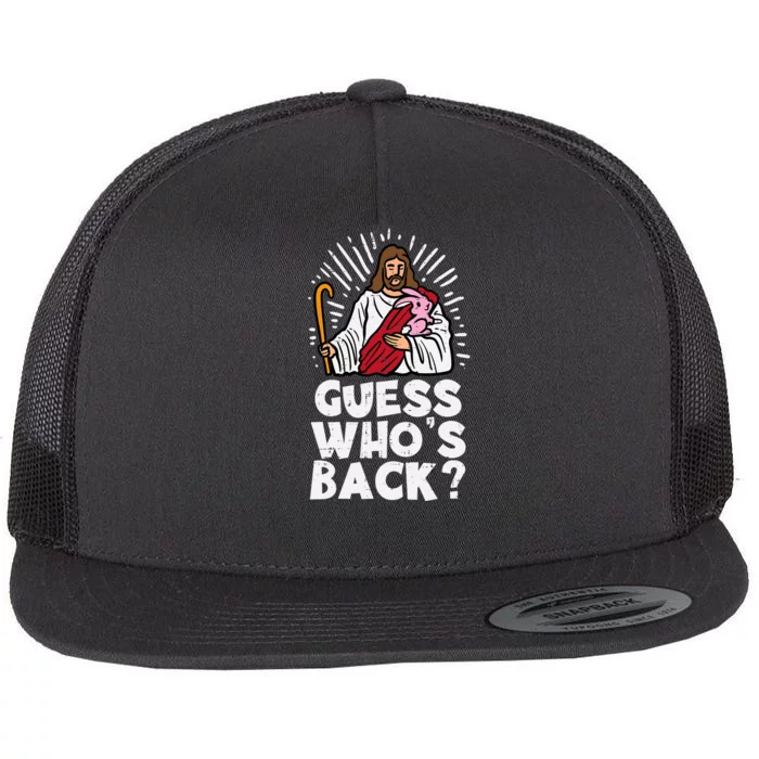 Guess Whos Back Jesus Easter Funny Religious Flat Bill Trucker Hat