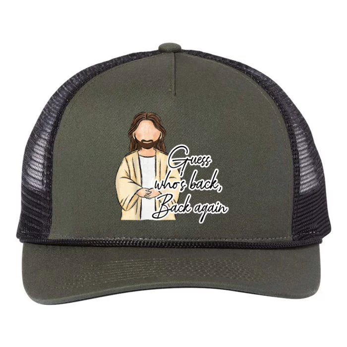 Guess Whos Back Easter Day Jesus Christian Faith Retro Rope Trucker Hat Cap