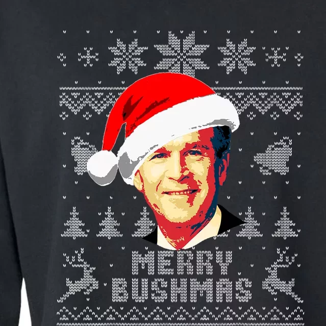 George W Bush Merry Bushmas Funny Christmas Cropped Pullover Crew