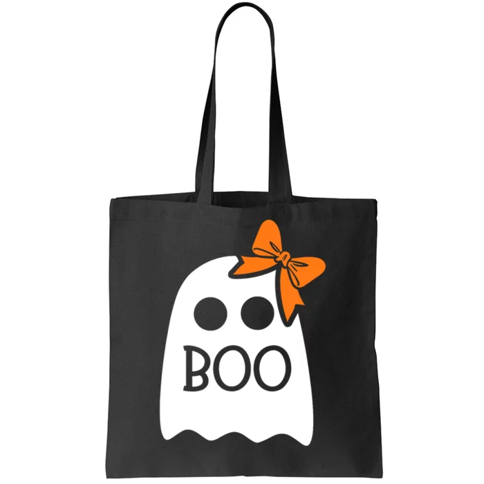 Ghost With Bow Boo Funny Halloween Costume Tote Bag