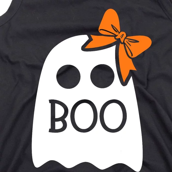 Ghost With Bow Boo Funny Halloween Costume Tank Top