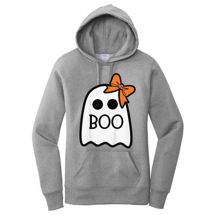 Ghost With Bow Boo Halloween Women's Pullover Hoodie