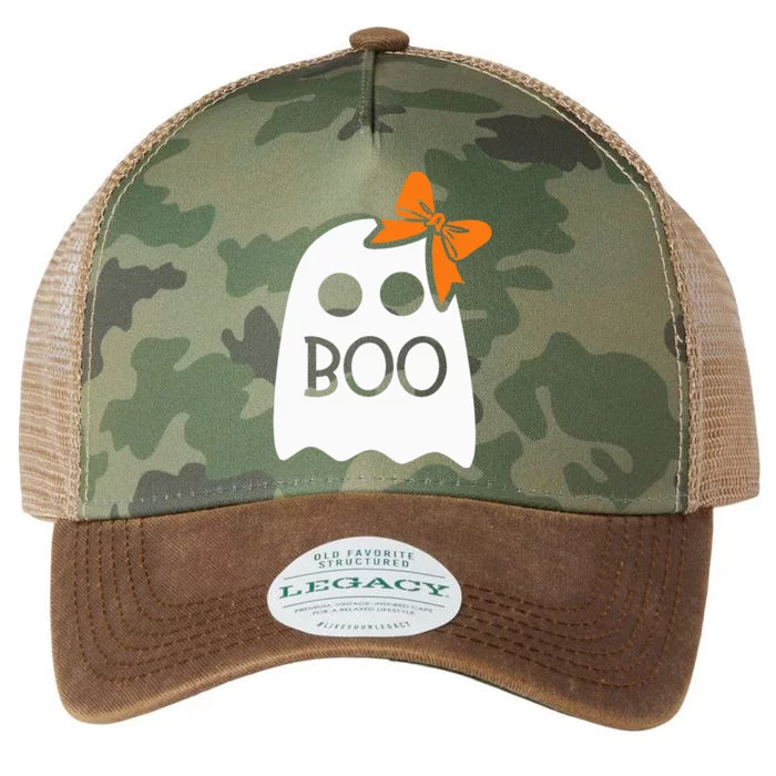 Ghost With Bow Boo Halloween Costume Legacy Tie Dye Trucker Hat