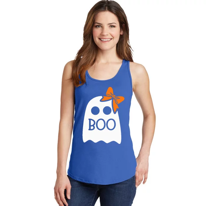 Ghost With Bow Boo Halloween Costume Ladies Essential Tank